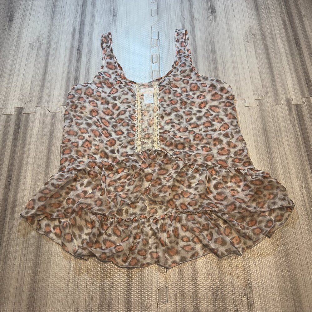 Band of Gypsies Women's Animal Print Sheer Tank Top